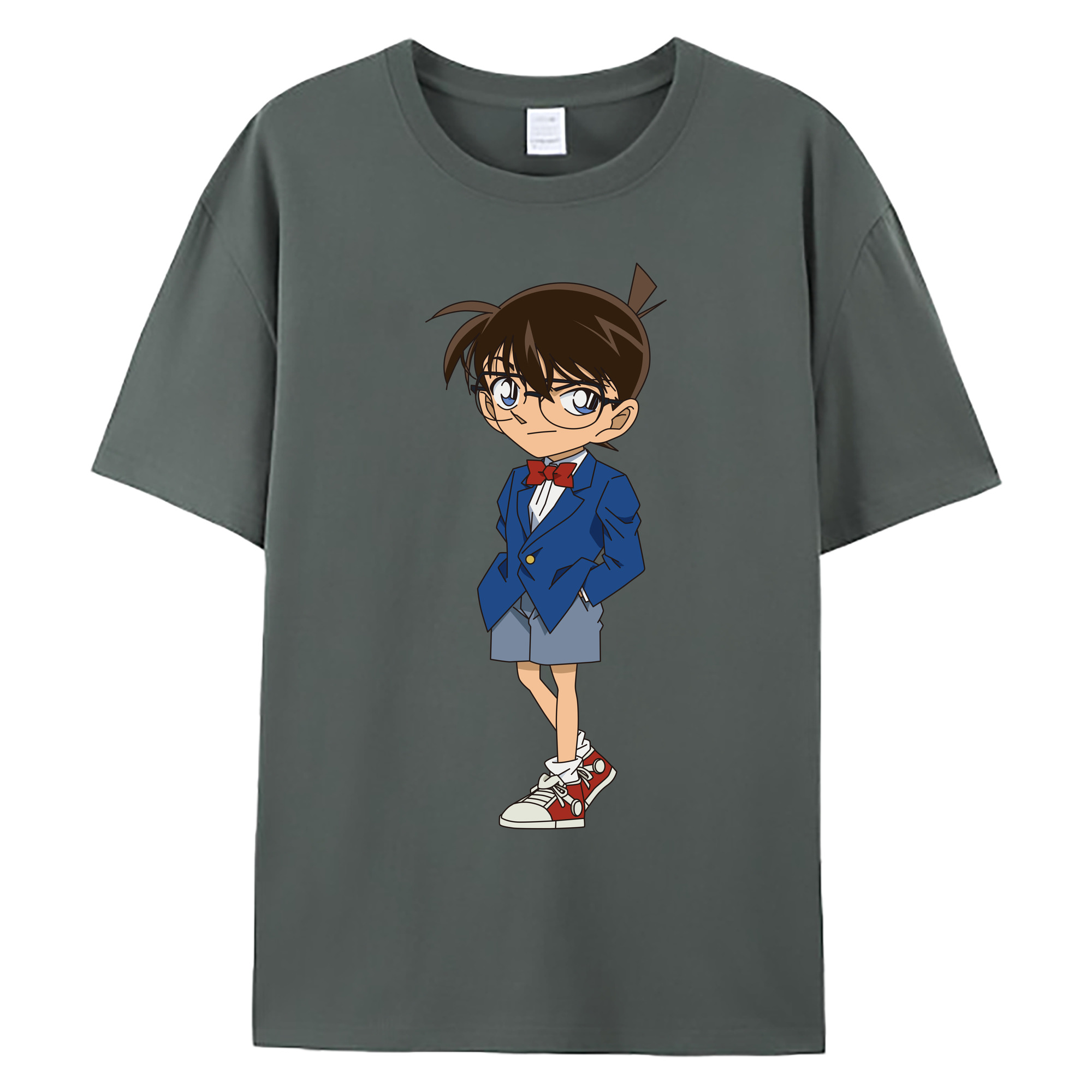 （画像用） 名探偵コナン 江戸川 コナン Detective Conan Conan Edogawa 綿100％ メンズ半袖Tシャツ｜肌触りやわらか＆通気性